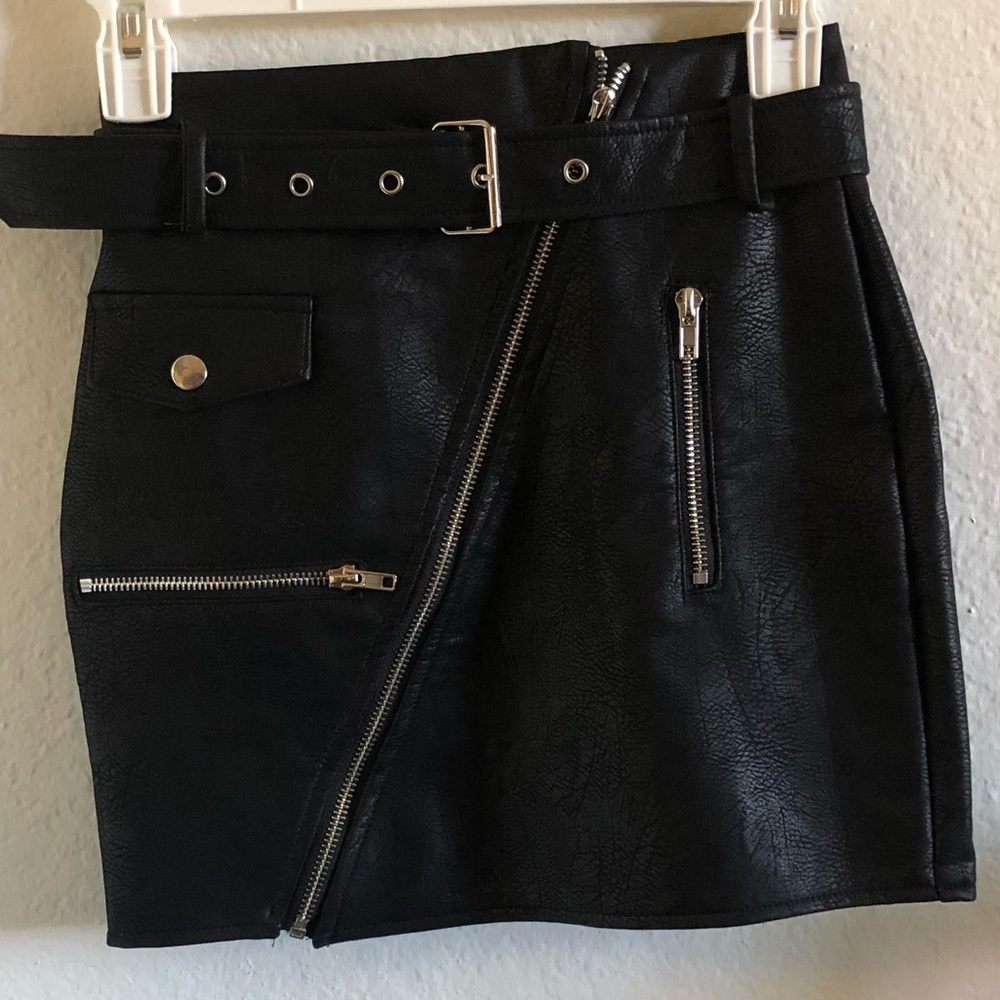 Fashion Nova Black Leather Skirt